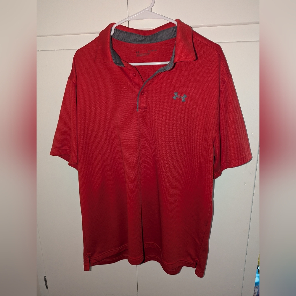 Under Armour Men's Polo Shirt in Red and Gray
